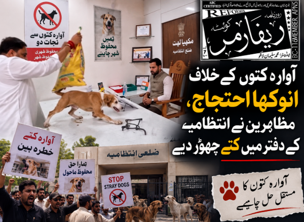 آوارہ کتوں کے خلاف انوکھا احتجاج، مظاہرین نے انتظامیہ کے دفتر میں کتے چھوڑ دیے